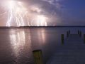 Crazy picture of a lightning storm on lake