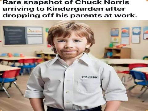 Chuck Norris Arrives to Kindergarten After Dropping Off His Parents