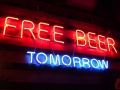 Free Beer tomorrow sign