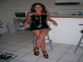 Hot wife all dressed up in a slutty black dress and heels