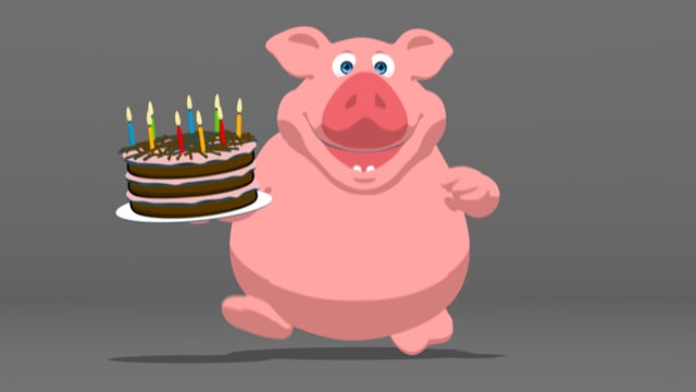 Overweight Pig Runs From Birthday Cake