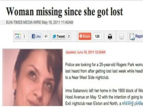 Missing woman fail posting