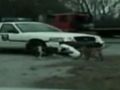 Pit Bull Rips off a Cops Bumper
