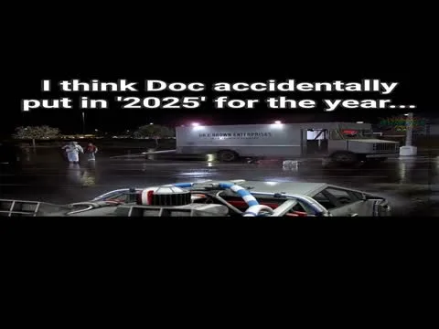 Doc Brown Accidentally Arrives in 2025 Cybertruck
