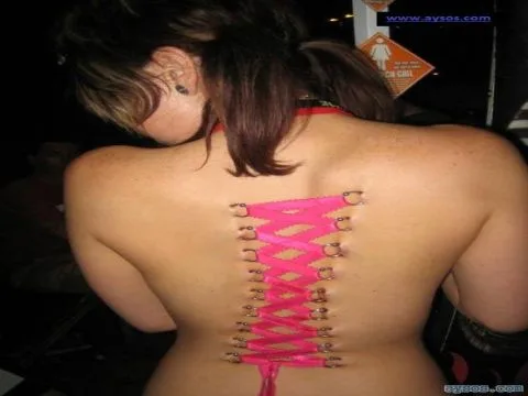 Crazy Back Piercing Babe