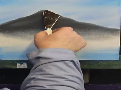 Bob Ross Palette Knife Mountain Painting