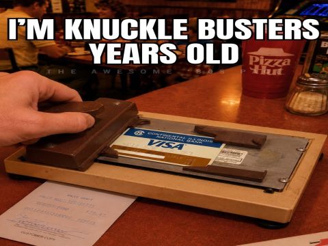 Pizza Hut Customer Pays With the old Credit Card Swiper