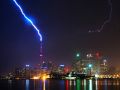 Lightning strikes the CN Tower Toronto 2011