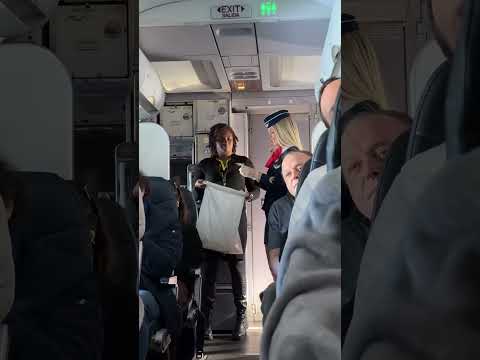 Glamorous Flight Attendant Takes Out Trash