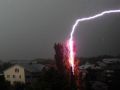 Crazy lightning strikes tree