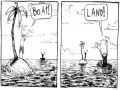 Funny comic lost at sea and saved