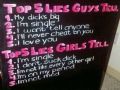 Funny picture top 5 lies of girls and guys