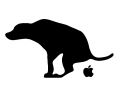 Apple logo gets pooped by doggie