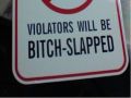 Funny sign violators bitch slapped