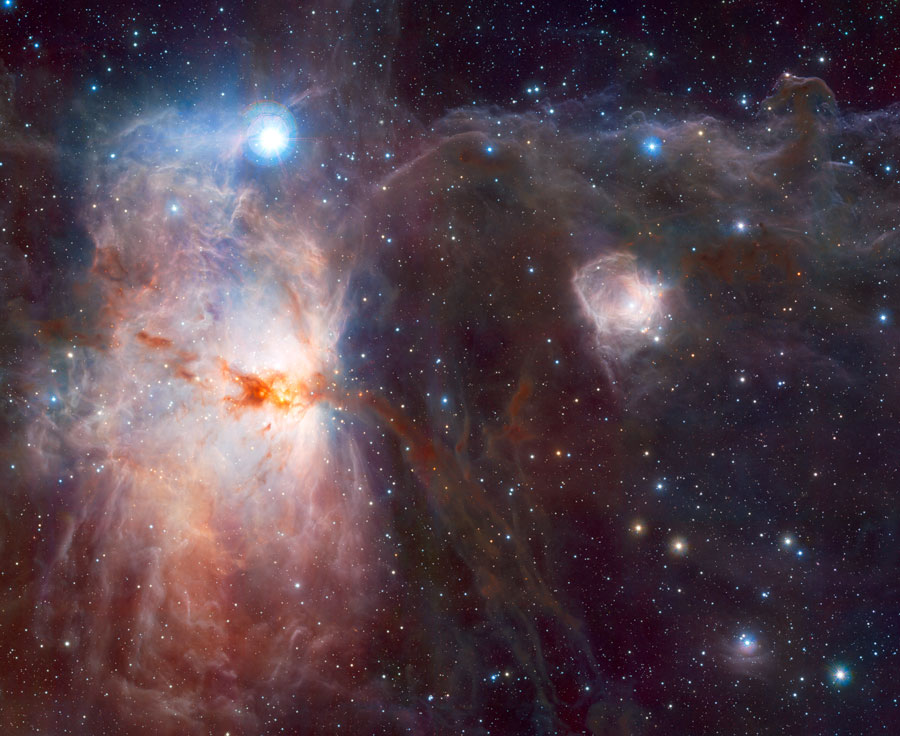 Cosmic Fire Cloud Glows in Infrared