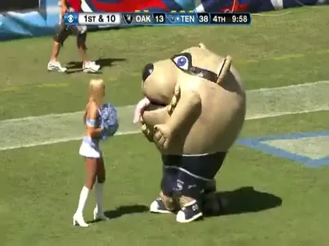 NFL Mascot Eats Cheerleader