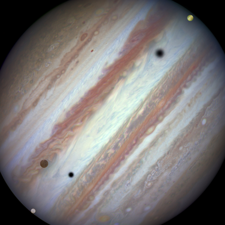Jupiter's Epic Three-Moon Celestial Dance Tonight