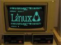 Vintage Apple IIe computer with Linux