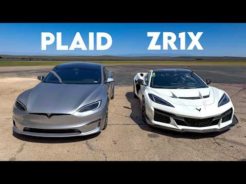 Corvette ZR1X Races Tesla Model S Plaid