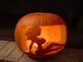 Funny Halloween Jack O Lantern babe carving