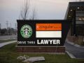 Funny Starbucks and Lawyer sign