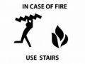 Funny use stairs in case of fire