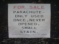 Used parachute for sale sign