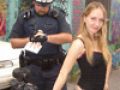 Naughty girl gets handcuffed