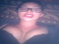 Cute girl in glasses gets a nice facial while her tits are dry