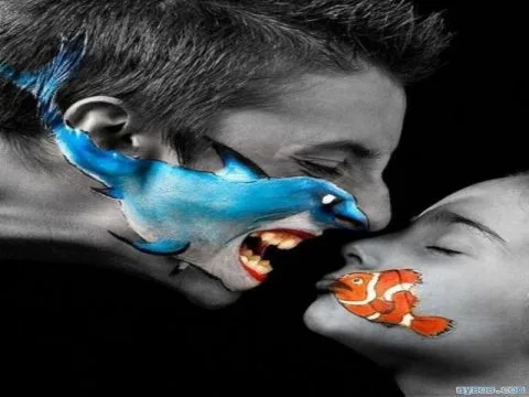 Cool yet oddly strange face artwork
