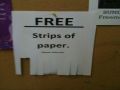 Free Strips of Paper Sign