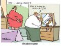 Funny Cartoon Couple Stalemate