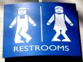 Funny Blue Restroom Sign