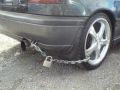 Car security system chain the wheel