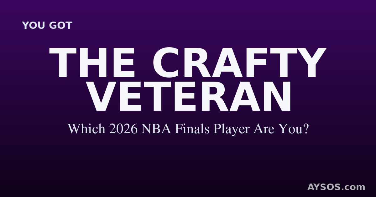 The Crafty Veteran — Which 2026 NBA Finals Player Are You?