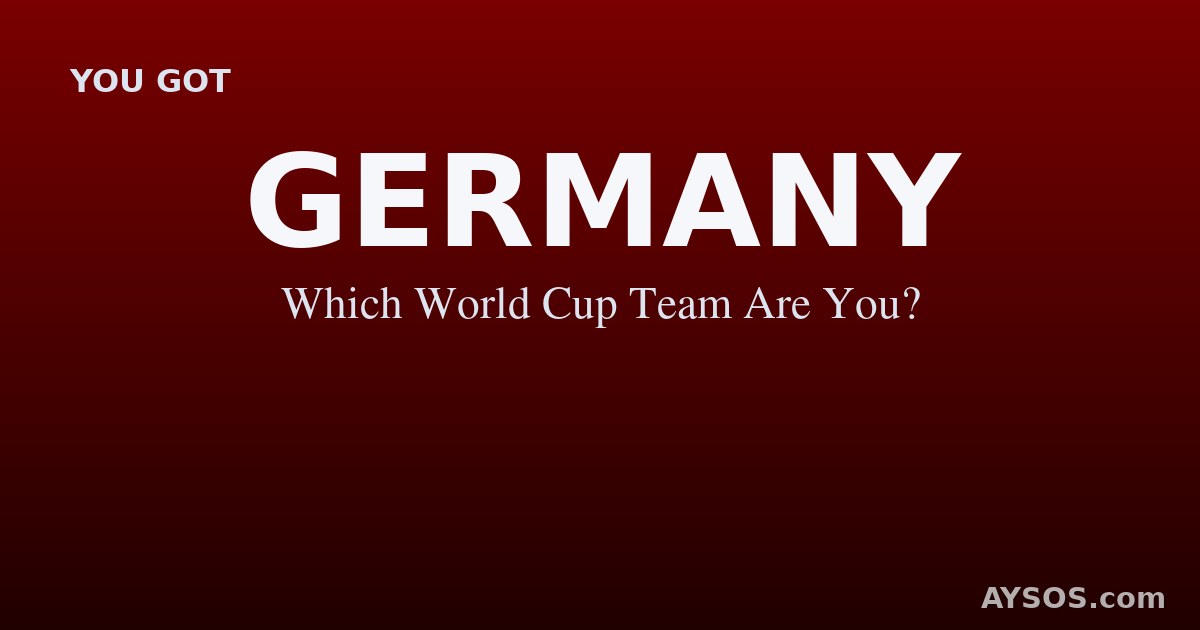 Germany — Which World Cup Team Are You?