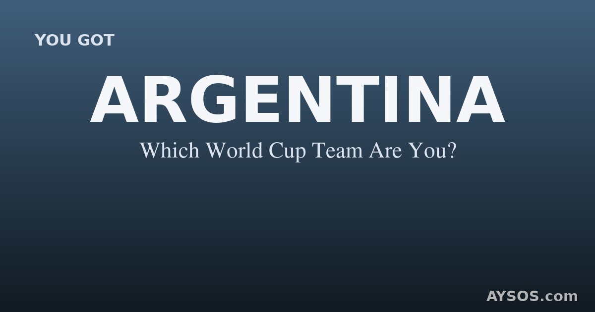 Argentina — Which World Cup Team Are You?