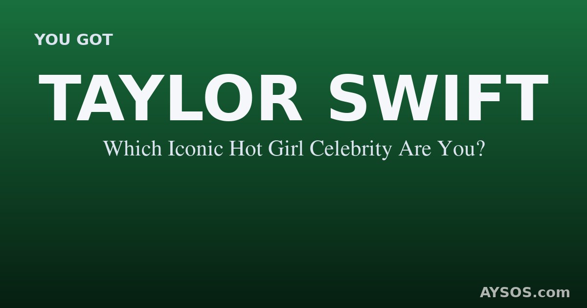 Taylor Swift — Which Iconic Hot Girl Celebrity Are You?