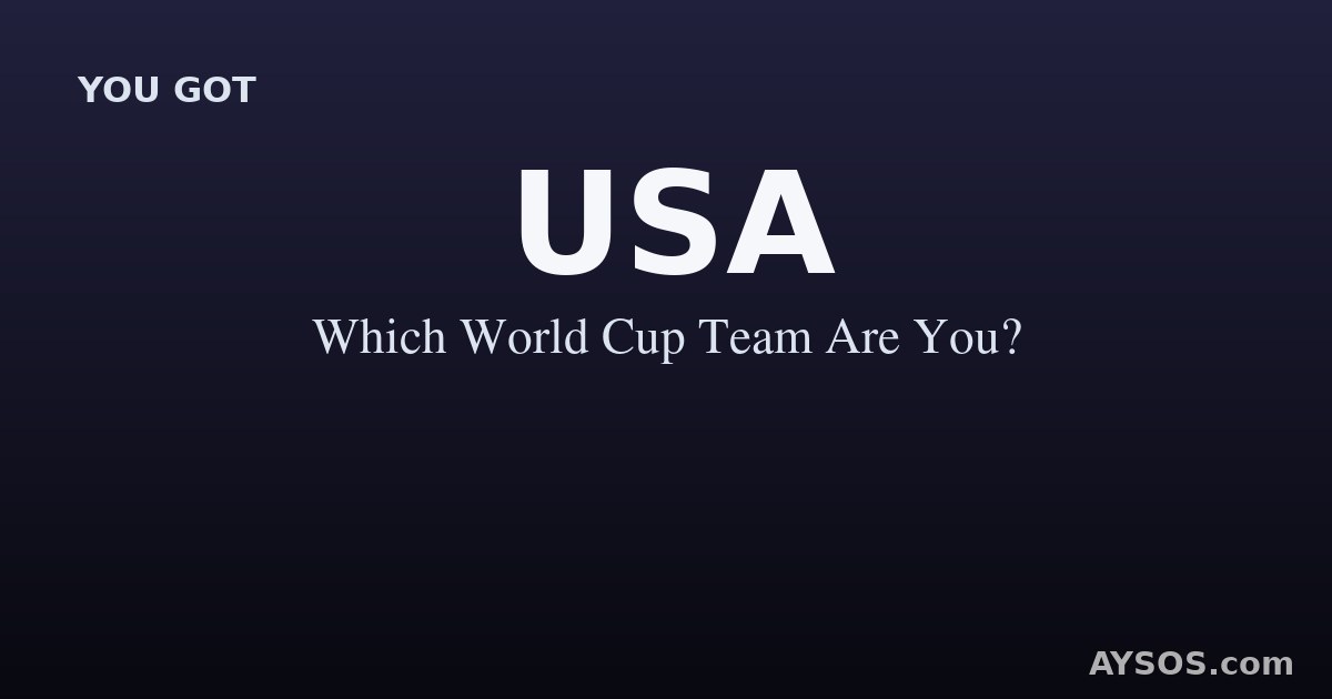 USA — Which World Cup Team Are You?